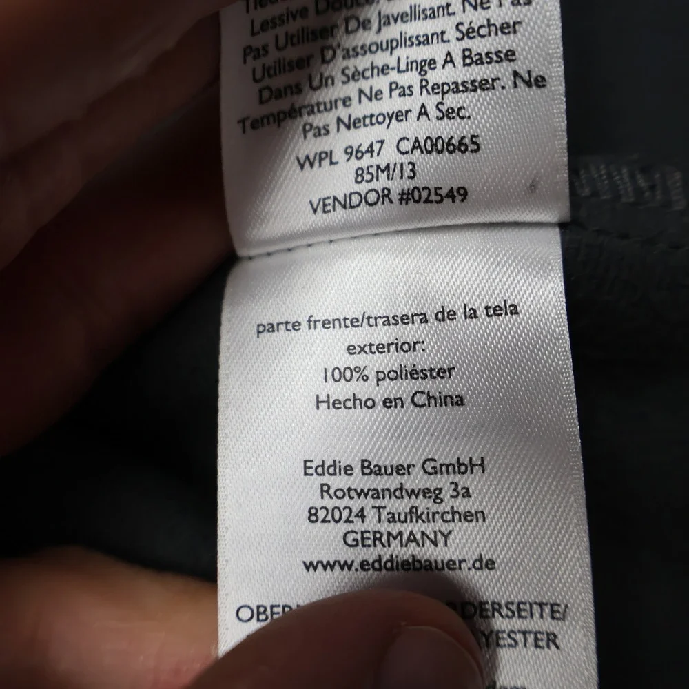 Eddie Bauer Jacket Mens Large‎ Tall Grey Softshell Wind Rain Full Zip Outdoor